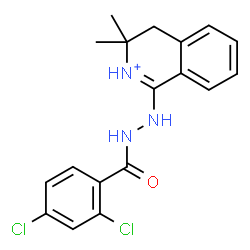 ChemSpider 2D Image | 1-[2-(2,4-Dichlorobenzoyl)hydrazino]-3,3-dimethyl-3,4-dihydroisoquinolinium | C18H18Cl2N3O