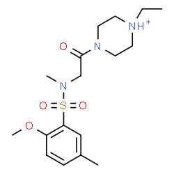 ChemSpider 2D Image | 1-Ethyl-4-{N-[(2-methoxy-5-methylphenyl)sulfonyl]-N-methylglycyl}piperazin-1-ium | C17H28N3O4S