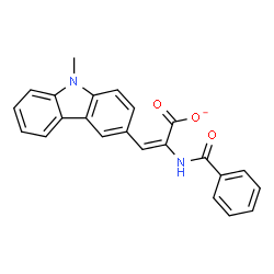 ChemSpider 2D Image | (2E)-2-(Benzoylamino)-3-(9-methyl-9H-carbazol-3-yl)acrylate | C23H17N2O3