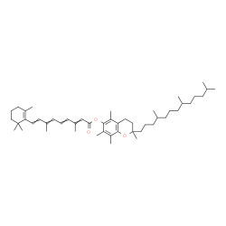 ChemSpider 2D Image | O~15~-[2,5,7,8-Tetramethyl-2-(4,8,12-trimethyltridecyl)-3,4-dihydro-2H-chromen-6-yl]retinoic acid | C49H76O3
