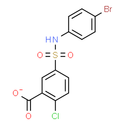 ChemSpider 2D Image | 5-[(4-Bromophenyl)sulfamoyl]-2-chlorobenzoate | C13H8BrClNO4S