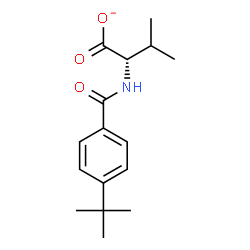 ChemSpider 2D Image | (2S)-3-Methyl-2-{[4-(2-methyl-2-propanyl)benzoyl]amino}butanoate | C16H22NO3