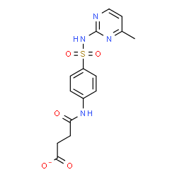 ChemSpider 2D Image | 4-({4-[(4-Methyl-2-pyrimidinyl)sulfamoyl]phenyl}amino)-4-oxobutanoate | C15H15N4O5S