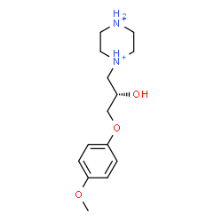 ChemSpider 2D Image | 1-[(2S)-2-Hydroxy-3-(4-methoxyphenoxy)propyl]piperazinediium | C14H24N2O3