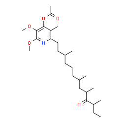 ChemSpider 2D Image | 2,3-Dimethoxy-5-methyl-6-(3,7,9,11-tetramethyl-10-oxotridecyl)-4-pyridinyl acetate | C27H45NO5