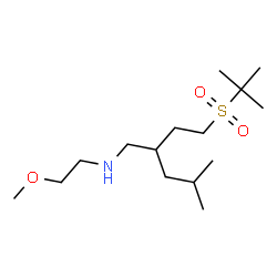 ChemSpider 2D Image | N-(2-Methoxyethyl)-4-methyl-2-{2-[(2-methyl-2-propanyl)sulfonyl]ethyl}-1-pentanamine | C15H33NO3S