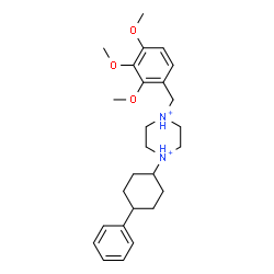 ChemSpider 2D Image | 1-(4-Phenylcyclohexyl)-4-(2,3,4-trimethoxybenzyl)piperazinediium | C26H38N2O3