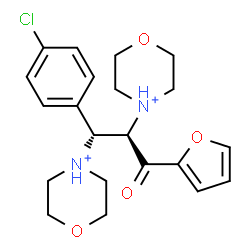 ChemSpider 2D Image | 4,4'-[(1R,2R)-1-(4-Chlorophenyl)-3-(2-furyl)-3-oxo-1,2-propanediyl]bis(morpholin-4-ium) | C21H27ClN2O4