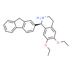 ChemSpider 2D Image | (1R)-6,7-Diethoxy-1-(9H-fluoren-2-yl)-1,2,3,4-tetrahydroisoquinolinium | C26H28NO2
