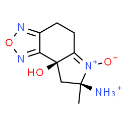 ChemSpider 2D Image | (7R,8aS)-8a-Hydroxy-7-methyl-5,7,8,8a-tetrahydro-4H-[1,2,5]oxadiazolo[3,4-e]indol-7-aminium 6-oxide | C9H13N4O3
