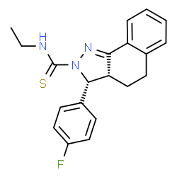ChemSpider 2D Image | (3R,3aR)-N-Ethyl-3-(4-fluorophenyl)-3,3a,4,5-tetrahydro-2H-benzo[g]indazole-2-carbothioamide | C20H20FN3S