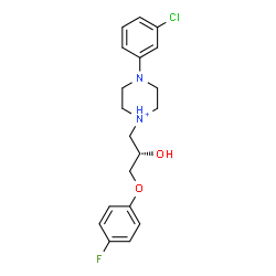 ChemSpider 2D Image | 4-(3-Chlorophenyl)-1-[(2S)-3-(4-fluorophenoxy)-2-hydroxypropyl]piperazin-1-ium | C19H23ClFN2O2