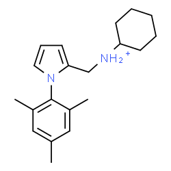 ChemSpider 2D Image | N-[(1-Mesityl-1H-pyrrol-2-yl)methyl]cyclohexanaminium | C20H29N2