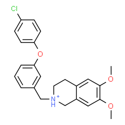 ChemSpider 2D Image | 2-[3-(4-Chlorophenoxy)benzyl]-6,7-dimethoxy-1,2,3,4-tetrahydroisoquinolinium | C24H25ClNO3