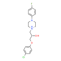 ChemSpider 2D Image | 1-[(2S)-3-(4-Chlorophenoxy)-2-hydroxypropyl]-4-(4-fluorophenyl)piperazin-1-ium | C19H23ClFN2O2