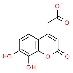 ChemSpider 2D Image | (7,8-Dihydroxy-2-oxo-2H-chromen-4-yl)acetate | C11H7O6