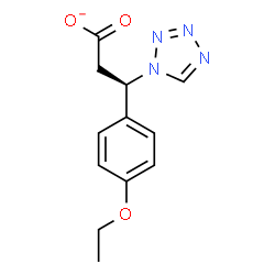 ChemSpider 2D Image | (3R)-3-(4-Ethoxyphenyl)-3-(1H-tetrazol-1-yl)propanoate | C12H13N4O3