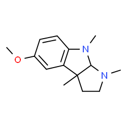 ChemSpider 2D Image | 5-Methoxy-1,3a,8-trimethyl-1,2,3,3a,8,8a-hexahydropyrrolo[2,3-b]indole | C14H20N2O