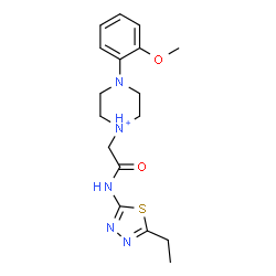 ChemSpider 2D Image | 1-{2-[(5-Ethyl-1,3,4-thiadiazol-2-yl)amino]-2-oxoethyl}-4-(2-methoxyphenyl)piperazin-1-ium | C17H24N5O2S