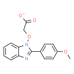 ChemSpider 2D Image | {[2-(4-Methoxyphenyl)-1H-benzimidazol-1-yl]oxy}acetate | C16H13N2O4