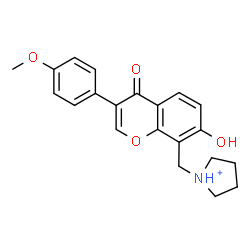 ChemSpider 2D Image | 1-{[7-Hydroxy-3-(4-methoxyphenyl)-4-oxo-4H-chromen-8-yl]methyl}pyrrolidinium | C21H22NO4