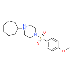 ChemSpider 2D Image | 1-Cycloheptyl-4-[(4-methoxyphenyl)sulfonyl]piperazin-1-ium | C18H29N2O3S