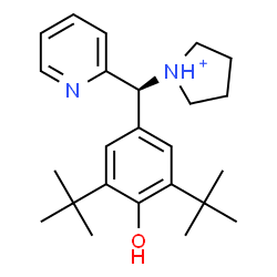 ChemSpider 2D Image | 1-[(S)-[4-Hydroxy-3,5-bis(2-methyl-2-propanyl)phenyl](2-pyridinyl)methyl]pyrrolidinium | C24H35N2O