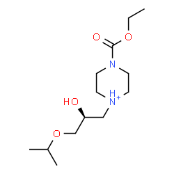 ChemSpider 2D Image | 4-(Ethoxycarbonyl)-1-[(2S)-2-hydroxy-3-isopropoxypropyl]piperazin-1-ium | C13H27N2O4