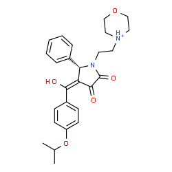 ChemSpider 2D Image | 4-(2-{(2S,3E)-3-[Hydroxy(4-isopropoxyphenyl)methylene]-4,5-dioxo-2-phenyl-1-pyrrolidinyl}ethyl)morpholin-4-ium | C26H31N2O5