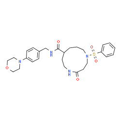 ChemSpider 2D Image | N-[4-(4-Morpholinyl)benzyl]-4-oxo-1-(phenylsulfonyl)-1,5-diazacycloundecane-8-carboxamide | C27H36N4O5S