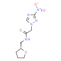 ChemSpider 2D Image | 2-(3-Nitro-1H-1,2,4-triazol-1-yl)-N-[(2R)-tetrahydro-2-furanylmethyl]acetamide | C9H13N5O4