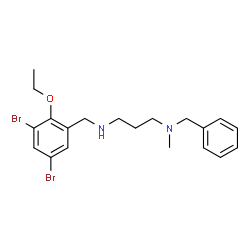 ChemSpider 2D Image | N-Benzyl-N'-(3,5-dibromo-2-ethoxybenzyl)-N-methyl-1,3-propanediamine | C20H26Br2N2O