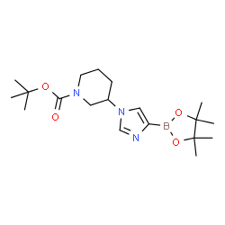 ChemSpider 2D Image | 2-Methyl-2-propanyl 3-[4-(4,4,5,5-tetramethyl-1,3,2-dioxaborolan-2-yl)-1H-imidazol-1-yl]-1-piperidinecarboxylate | C19H32BN3O4