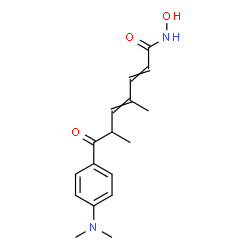 ChemSpider 2D Image | 7-[4-(Dimethylamino)phenyl]-N-hydroxy-4,6-dimethyl-7-oxo-2,4-heptadienamide | C17H22N2O3