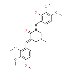 ChemSpider 2D Image | (3E)-1-Methyl-3,5-bis(2,3,4-trimethoxybenzylidene)-4-piperidinone | C26H31NO7