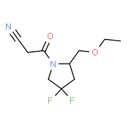 ChemSpider 2D Image | 3-[2-(Ethoxymethyl)-4,4-difluoro-1-pyrrolidinyl]-3-oxopropanenitrile | C10H14F2N2O2
