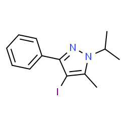 ChemSpider 2D Image | 4-Iodo-1-isopropyl-5-methyl-3-phenyl-1H-pyrazole | C13H15IN2