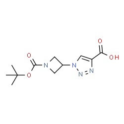 ChemSpider 2D Image | 1-{1-[(tert-butoxy)carbonyl]azetidin-3-yl}-1H-1,2,3-triazole-4-carboxylic acid | C11H16N4O4