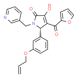 ChemSpider 2D Image | (5S)-5-[3-(Allyloxy)phenyl]-4-(2-furoyl)-3-hydroxy-1-(3-pyridinylmethyl)-1,5-dihydro-2H-pyrrol-2-one | C24H20N2O5