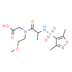 ChemSpider 2D Image | N-[(3,5-Dimethyl-1,2-oxazol-4-yl)sulfonyl]alanyl-N-(2-methoxyethyl)glycine | C13H21N3O7S