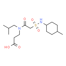 ChemSpider 2D Image | N-Isobutyl-N-{[(4-methylcyclohexyl)sulfamoyl]acetyl}-beta-alanine | C16H30N2O5S