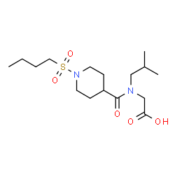 ChemSpider 2D Image | N-{[1-(Butylsulfonyl)-4-piperidinyl]carbonyl}-N-isobutylglycine | C16H30N2O5S