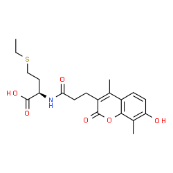 ChemSpider 2D Image | S-Ethyl-N-[3-(7-hydroxy-4,8-dimethyl-2-oxo-2H-chromen-3-yl)propanoyl]-D-homocysteine | C20H25NO6S