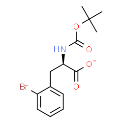 ChemSpider 2D Image | (2R)-3-(2-Bromophenyl)-2-({[(2-methyl-2-propanyl)oxy]carbonyl}amino)propanoate | C14H17BrNO4