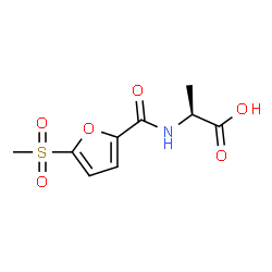 ChemSpider 2D Image | N-[5-(Methylsulfonyl)-2-furoyl]-L-alanine | C9H11NO6S