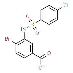 ChemSpider 2D Image | 4-Bromo-3-{[(4-chlorophenyl)sulfonyl]amino}benzoate | C13H8BrClNO4S
