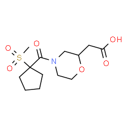 ChemSpider 2D Image | (4-{[1-(Methylsulfonyl)cyclopentyl]carbonyl}-2-morpholinyl)acetic acid | C13H21NO6S
