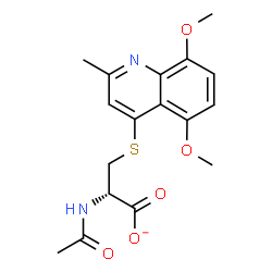 ChemSpider 2D Image | (2S)-2-Acetamido-3-[(5,8-dimethoxy-2-methyl-4-quinolinyl)sulfanyl]propanoate | C17H19N2O5S