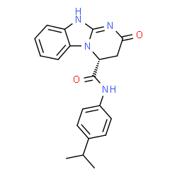 ChemSpider 2D Image | (4R)-N-(4-Isopropylphenyl)-2-oxo-2,3,4,10-tetrahydropyrimido[1,2-a]benzimidazole-4-carboxamide | C20H20N4O2