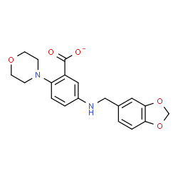 ChemSpider 2D Image | 5-[(1,3-Benzodioxol-5-ylmethyl)amino]-2-(4-morpholinyl)benzoate | C19H19N2O5